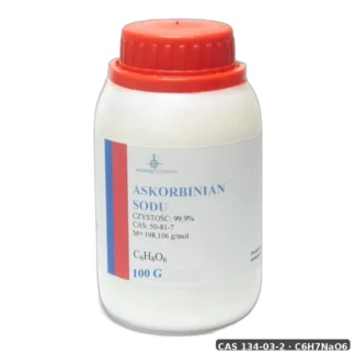 Askorbinian Sodu E301 – Sól Sodowa Kwasu Askorbino — CAS 134-03-2 — C6H7NaO6 — odczynnik chemiczny
