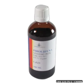 Czysta Pirolidyna 99,5% – 50 Ml Do Zastosowań Labo — CAS 123-75-1 — C4H9N — odczynnik chemiczny