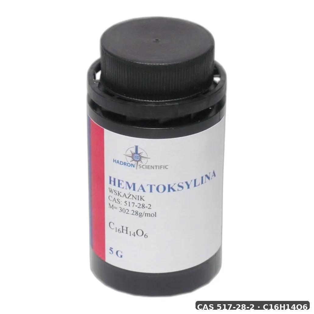 Hematoksylina Barwnik Laboratoryjny 5 G Do Analiz — CAS 517-28-2 — C16H14O6 — odczynnik chemiczny