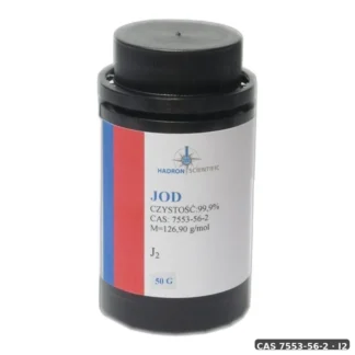 Jod Krystaliczny Cz.D.A 50 G — CAS 7553-56-2 — I2 — odczynnik chemiczny