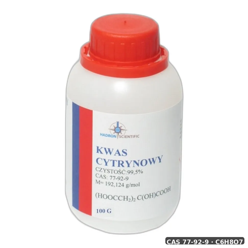 Kwas 2-Hydroksypropano-1,2,3-Trikarboksylowy — CAS 77-92-9 — C6H8O7 — odczynnik chemiczny