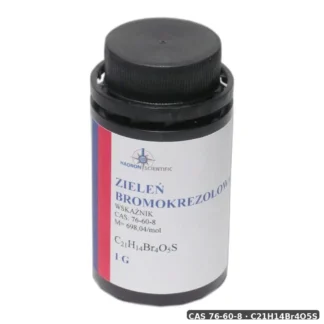 Zieleń Bromokrezolowa - Wskaźnik - 1G — CAS 76-60-8 — C21H14Br4O5S — odczynnik chemiczny