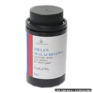 Zieleń Malachitowa - Wskaźnik/Barwnik - 5 G — CAS 569-64-2 — C23H25ClN2 — odczynnik chemiczny