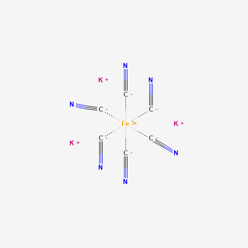 Szkielet 2D Żelazicyjanek potasu, CAS 13746-66-2, wzór C6FeK3N6